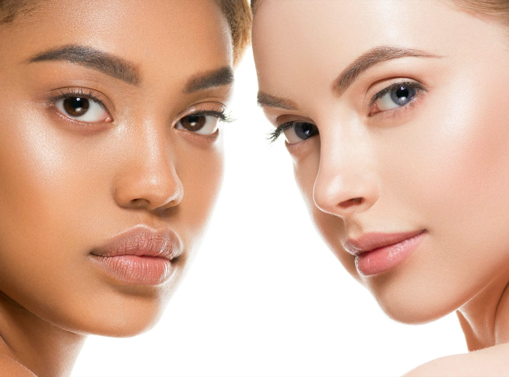 Cosmetic model women face to face