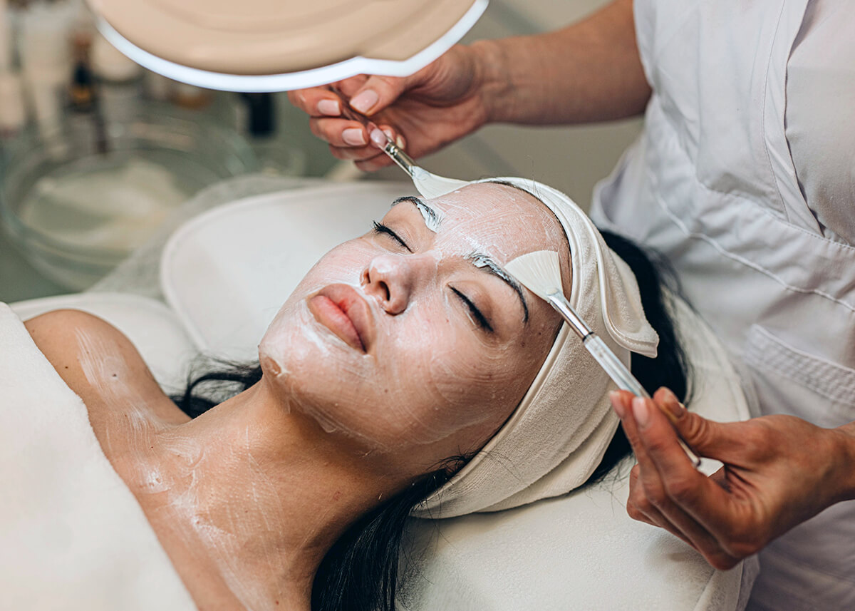 woman getting a facial